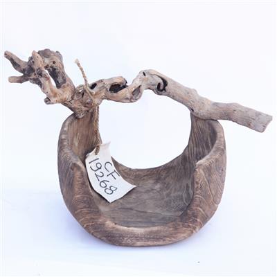 手工编制原木工艺花瓶花桶田园温馨民宿装饰品展示图片