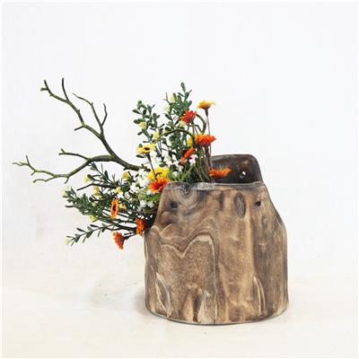 手工制作木质小花盆花瓶花桶田园花艺民宿居家装饰摆件展示图片