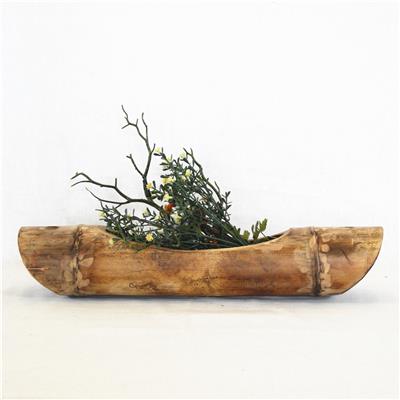 手工制作竹质花瓶花盆花器花桶田园花艺民宿居家装饰摆件展示图片