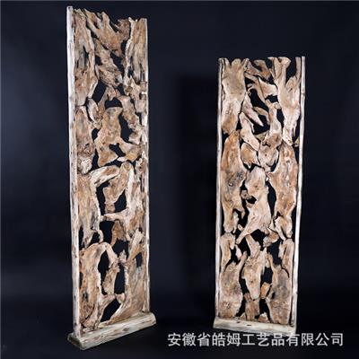 手工制作木质工艺屏风摆件多功能木质挂勾树根装饰摆件展示图片