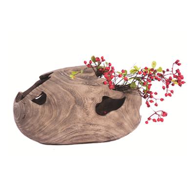 手工编制原木工艺花瓶花桶插花花器民宿酒店装饰品展示图片