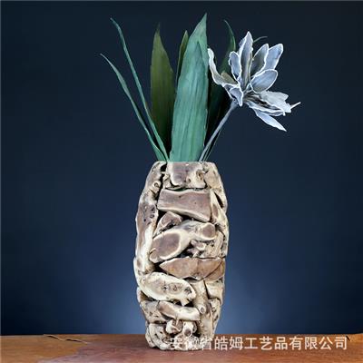 手工枯木花瓶花盆花器花桶花艺干花插花居家装饰摆件展示图片