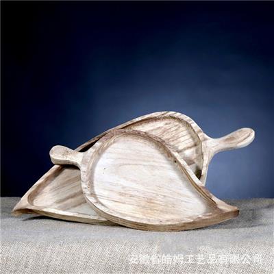 创意简约复古北欧木质古风造型网红民宿室内实木零食水果托盘摆件展示图片