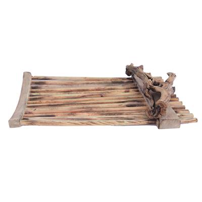 手工制作木质木棍拼接工艺托盘零食果盘装饰摆件展示图片