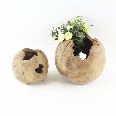 手工制作木质花盆花瓶花桶插花花器家居名宿装饰工艺品展示图片
