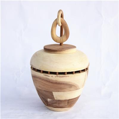 手工制作胡桃木装饰花瓶花桶花器家居桌面工艺品摆件展示图片