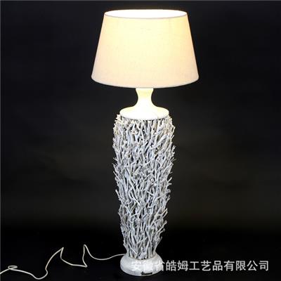 木质工艺台灯落地灯民宿餐厅咖啡馆朽木树枝装饰木质灯具展示图片