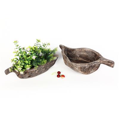 手工制作木质绿植多肉花盆托盘零食水果盘桌面装饰器皿展示图片