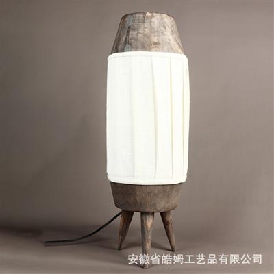 木质棉纱装饰落地灯具台灯田园民宿家居工艺照明摆件展示图片