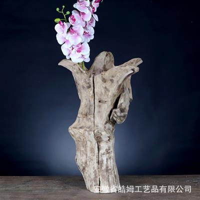 手工制作树根花瓶花盆花器花桶花艺干花插花居家装饰器皿摆件展示图片