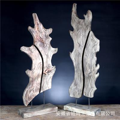手工木质酒店别墅样版间客厅玄关办公室创意个性摆件装饰展示图片