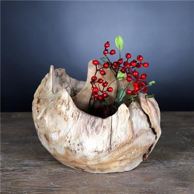 手工制作木质工艺花瓶花盆花桶插花花器家居民宿储物器皿展示图片