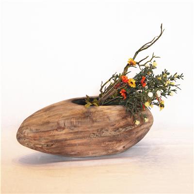 手工制作木质花盆花桶插花花器做旧复古装饰器皿摆件展示图片