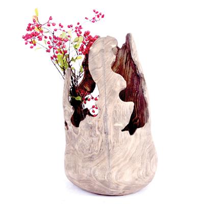 手工制作木质工艺花瓶花盆花桶插花花器家居民宿储物器皿展示图片