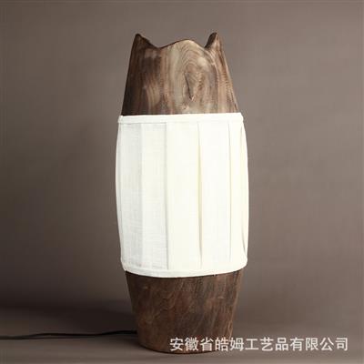 木质棉纱装饰工艺落地灯具田园民宿家居温馨照明摆件展示图片