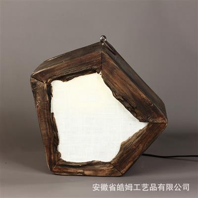 木质棉纱装饰落地灯具台灯田园民宿家居工艺照明摆件展示图片