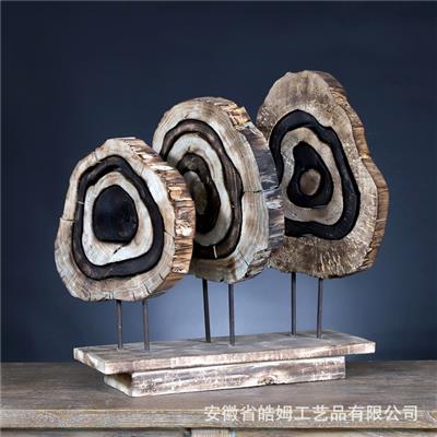 设计北欧美式风情抽象艺术电视柜树根树盘玄关摆件展示图片