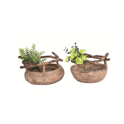 手工制作烧桐木工艺花瓶花桶花盆田园温馨民宿装饰品展示图片