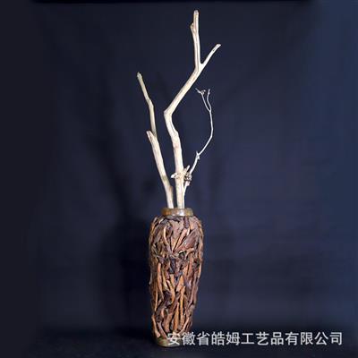 手工枯木花瓶花盆花器花桶花艺干花插花居家装饰器皿展示图片