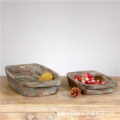 手工艺术品酒店别墅家居客餐厅木制质带柄糖果盘零食盘展示图片