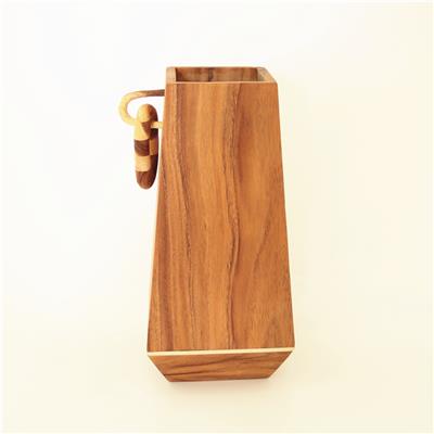 手工制作胡桃木方型装饰花瓶花桶花坛家居工艺品摆件展示图片