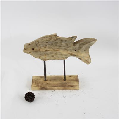 手工制作木质工艺品桌面玄关装饰创意金鱼造型摆件展示图片