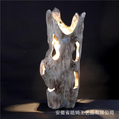 手工制作原木工艺落地台灯田园温馨民宿酒店装饰灯具展示图片