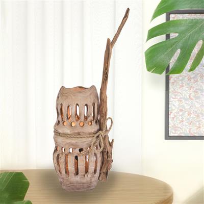 手工制作镂空原木工艺落地台灯田园温馨民宿装饰灯具展示图片