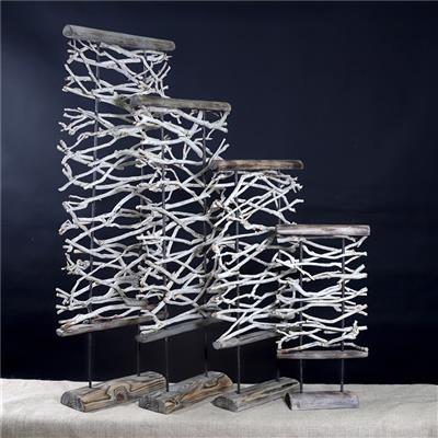 手工制作工艺屏风造型多功能木质挂勾创意抽象装饰摆件展示图片