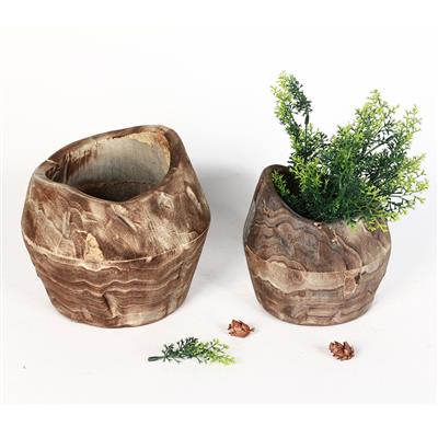 现代极简木质花盆花桶花器插花容器民宿酒店客厅装置器皿展示图片