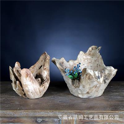 手工制作居家朽木花瓶花盆花器花桶花艺桌面装饰摆件器皿自然插花展示图片
