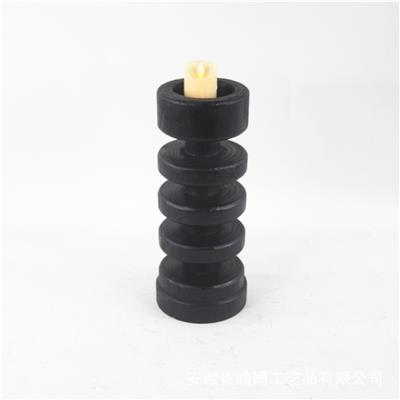 手工创意新中式碳化栗木侘寂风烛台家居别墅艺术装饰摆件展示图片