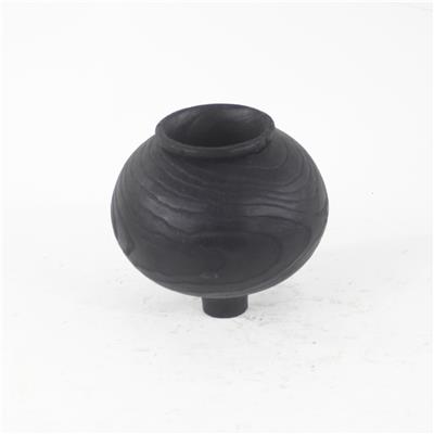 手工制作中式碳化栗木哑铃黑色花瓶家居别墅艺术装饰摆件展示图片