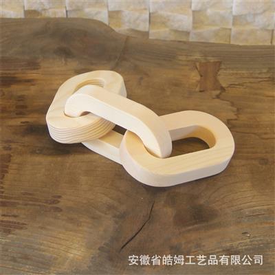 现代简约ins侘寂风手工木质链条家居装饰客厅墙饰电视柜木链挂件展示图片