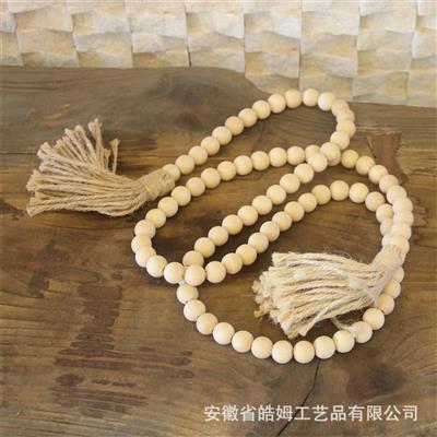 现代简约ins侘寂风手工木质链条家居装饰客厅墙饰电视柜木链挂件展示图片