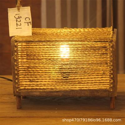 手工制作原木麻绳工艺落地台灯田园温馨民宿装饰灯具展示图片