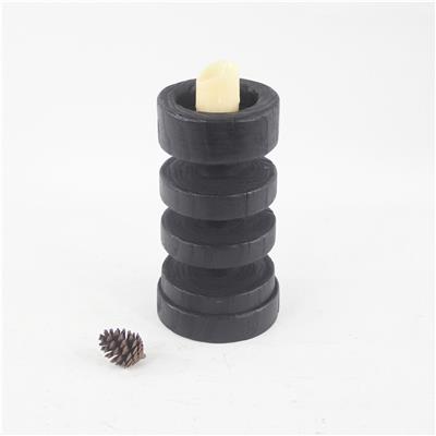 手工创意新中式碳化栗木ins风烛台家居别墅艺术装饰摆件展示图片