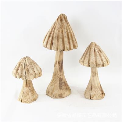 手工制作木质摆件民宿酒店蘑菇艺术造型装饰品展示图片