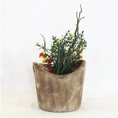 手工制作木质小花瓶小花盆花器花桶田园民宿居家装饰摆件展示图片