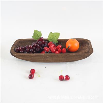 外贸内销手工做旧木质托盘果盘摆件创意民宿酒店装饰品展示图片
