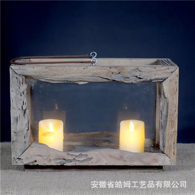 手工制木质烛台朽木树枝复古蜡烛台烛光浪漫晚餐创意摆件展示图片