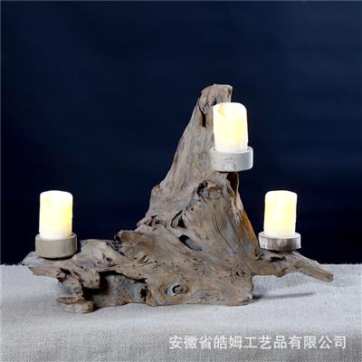 欧式复古法式浪漫家居根雕蜡烛台咖啡厅桌面摆件场景搭建摆拍道具展示图片