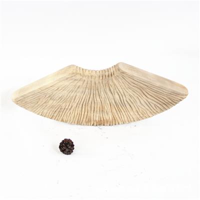 手制侘寂风木质创意扇形摆件酒店民宿家居样板房电视柜玄关装饰品展示图片