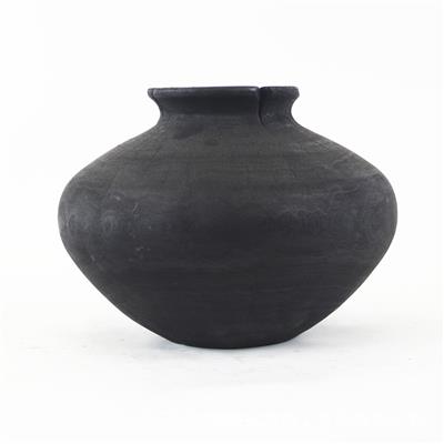 手工艺ins侘寂风黑色碳化木质装饰花盆花瓶家居别墅摆件展示图片