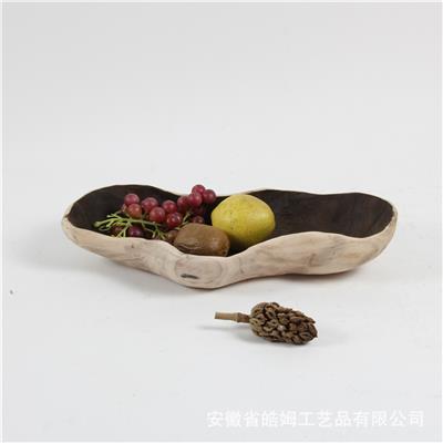 手工制作烧桐木复古工艺托盘摆件田园温馨家居民宿酒店装饰品展示图片