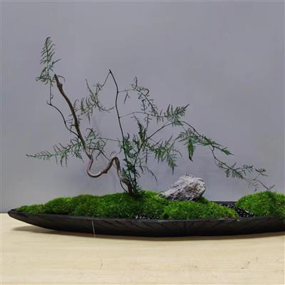 手制黑色碳化香椿木质托盘摆盘展示图片