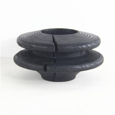 手工制作碳化栗木双层黑色花瓶展示图片