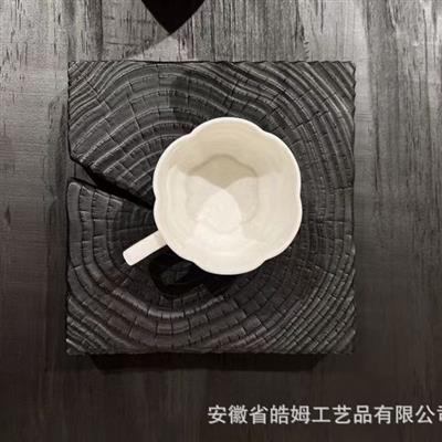 侘寂风墙饰黑色碳化复古玄关木质装饰挂件展示图片
