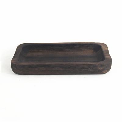手工复古工艺烧桐木托盘零食水果盘展示图片